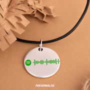 Collier ou Porte-clés avec Code Spotify Personnalisé