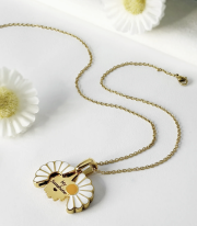 Collier Tournesol Personnalisé avec Prénom Gravé – Collier Marguerite Médaillon à Ouvrir, Cadeau Femme, Maman, Sœur, Saint-Valentin, Noël