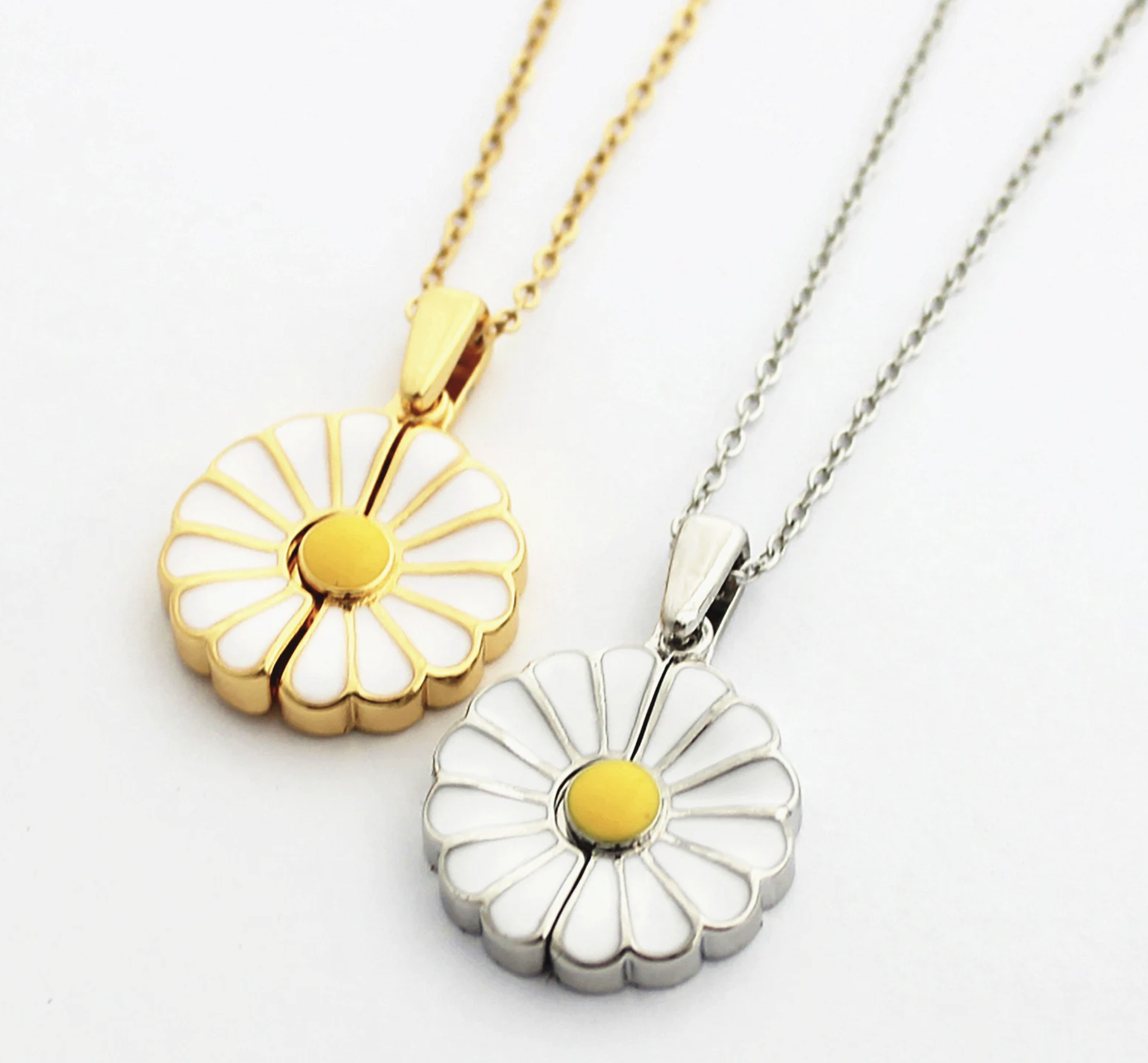 Collier Tournesol Personnalisé avec Prénom Gravé – Collier Marguerite Médaillon à Ouvrir, Cadeau Femme, Maman, Sœur, Saint-Valentin, Noël au maroc