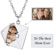 Collier Médaillon Enveloppe avec Photo Personnalisée – Image 3