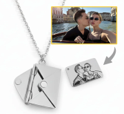 Collier Médaillon Enveloppe avec Photo Personnalisée