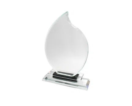 Trophée en Crystal Pur Forme Octogone Personnalisé - Haute Qualité Maroc - personnalise.ma