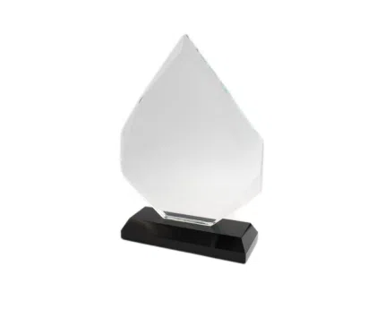 Trophée Rond en Crystal avec Socle Biseauté Personnalisé - Haute Qualité Maroc - personnalise.ma