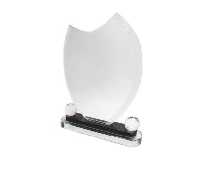 Trophée en Crystal sur Socle en Bois Noble Personnalisé - Haute Qualité Maroc - personnalise.ma