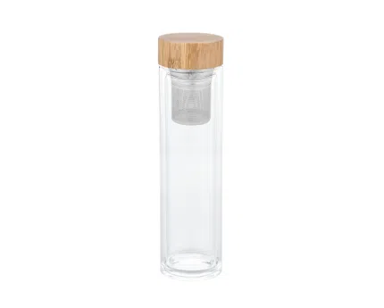 Thermos Infuseur à Thé en Verre Double Paroi & Bambou Personnalisé - Haute Qualité Maroc - personnalise.ma